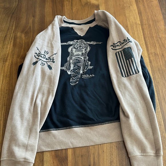 Vintage Von Dutch unisex two-tone, motorcycle sweatshirt. - Picture 2 of 9